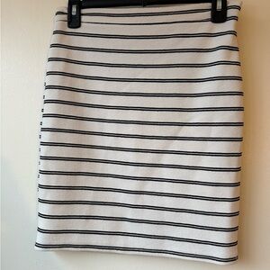 On twelfth Striped White and Black Skirt